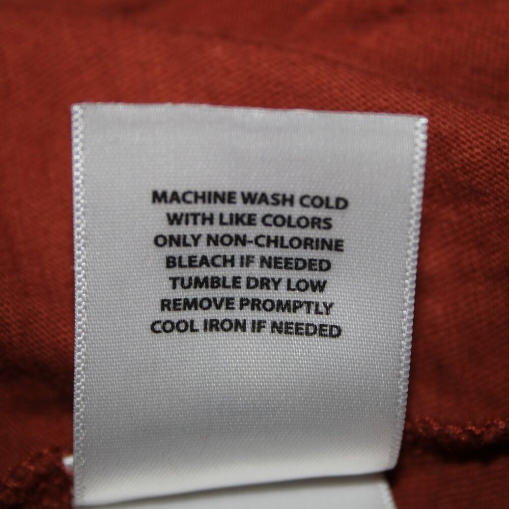 Shyanne Sz M Rust Brown Tan Just Add Whiskey Graphic Hi Lo 100% Cotton Top - Picture 11 of 13
